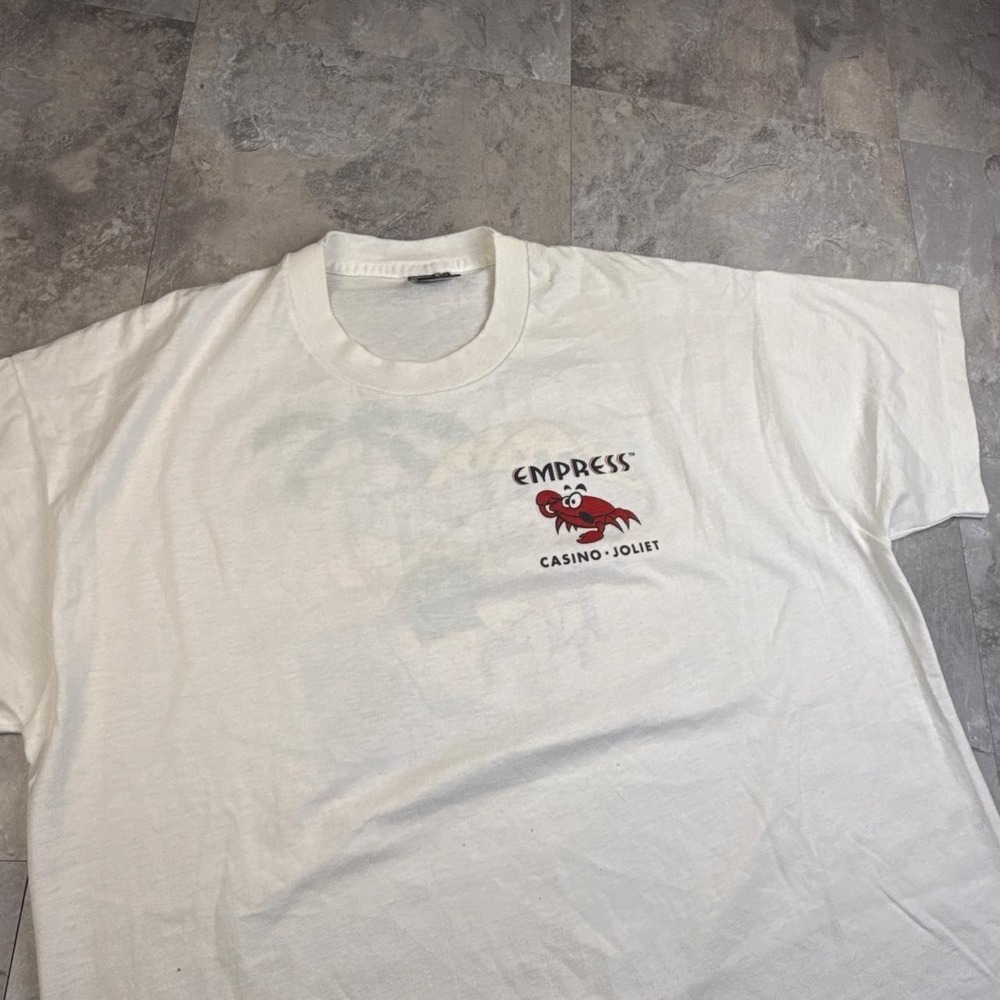 Vintage white casino 80s graphic T shirt size xl - Picture 4 of 8